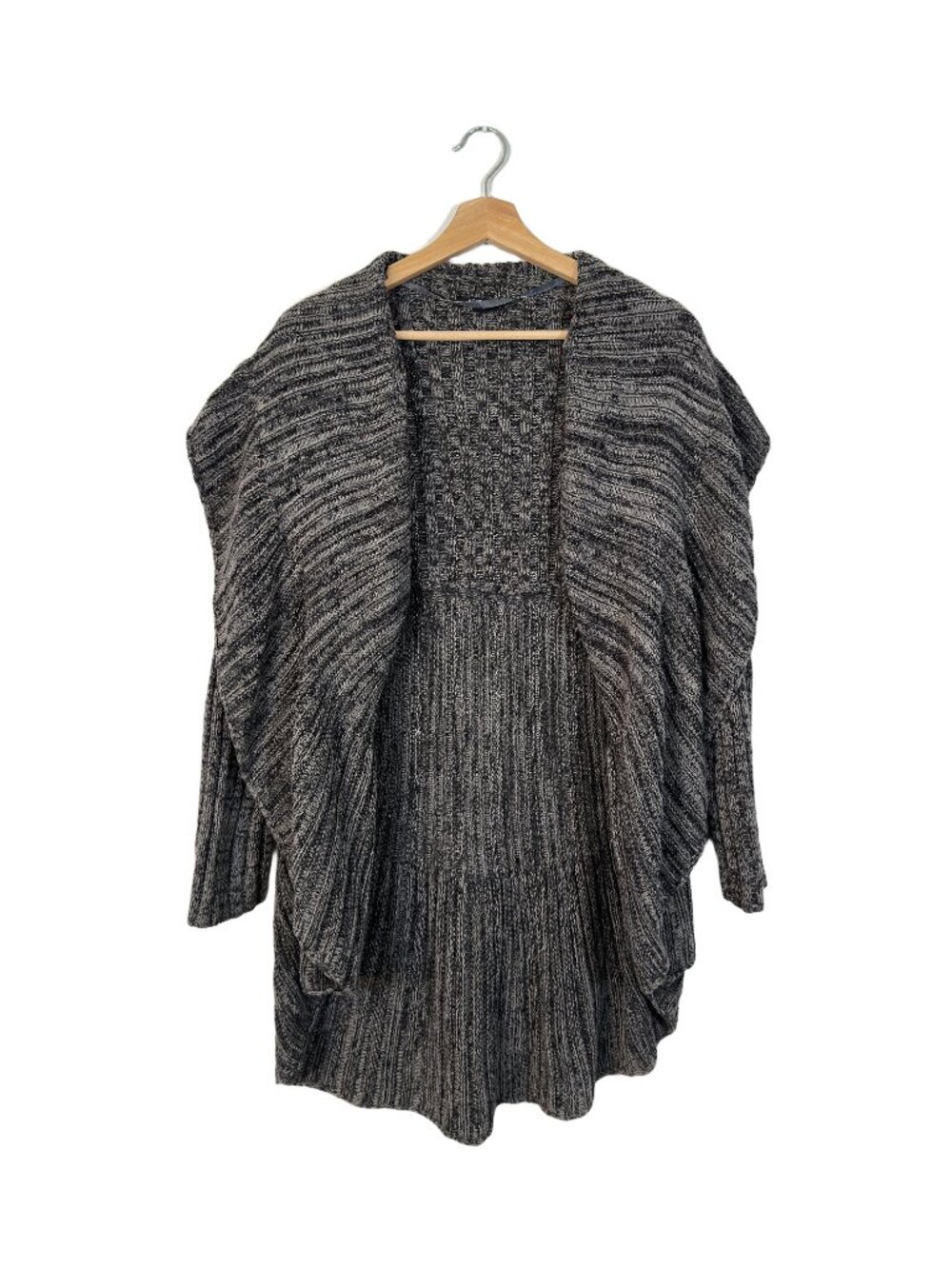 Women's Shawl Collar Shrug Cardigan Size Drape 1X Marled Cozy Cacoon Dolman Fall
